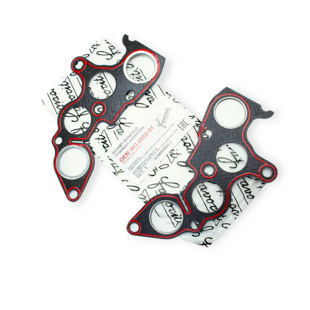 Прокладка 2108, 2109, 21099, 2110, 2111, 2112, 2113, 2114, 2115 с герметиком (к-кт 2шт) CZ Favorit коллектора Мукачево - изображение 1