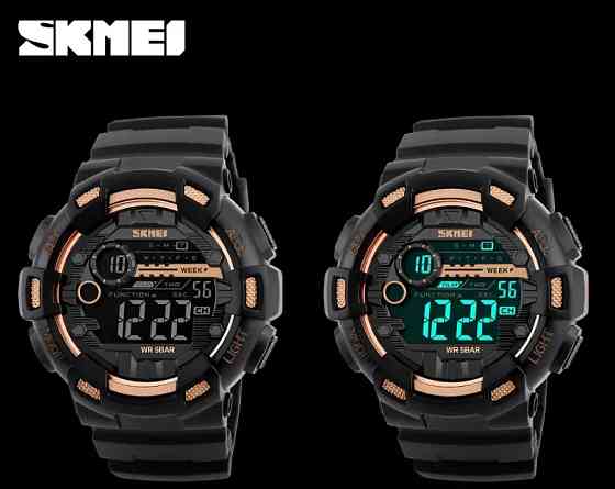 Мужские наручные часы Skmei Champion 1243A Черный с золотым Киев