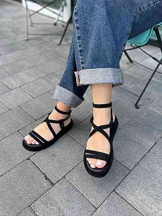 Louisa Босоніжки жіночі чорні Louisa Герда/1 літні з натуральної замші/Замшеві босоніжки на низ Коломыя