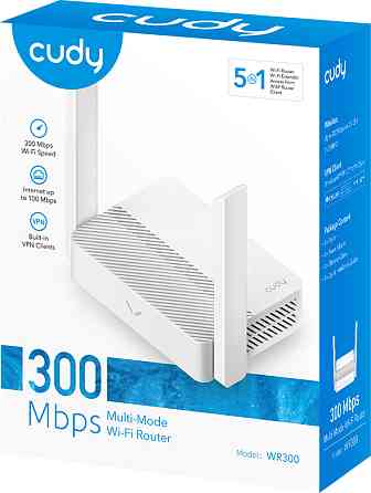 Маршрутизатор Cudy WR300, N300 Wi-Fi Router, 802.11b/g/n,300Mbps, 2.4GHz, 4 × 10/100Mbps Ports, 2 × Вінниця
