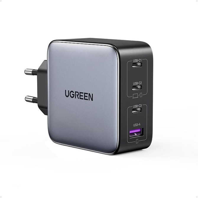 UGREEN Nexode 100W GaN повербанк, 4 порти USB-C та USB-A, швидка зарядка PD, PPS, адаптер для MacBoo Київ - фото 1
