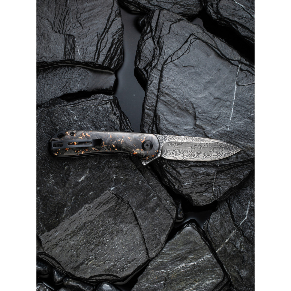 Ніж складаний кишеньковий Civivi Elementum, (7.5 см) Damascus / Carbon Fiber чорний Киев - изображение 16