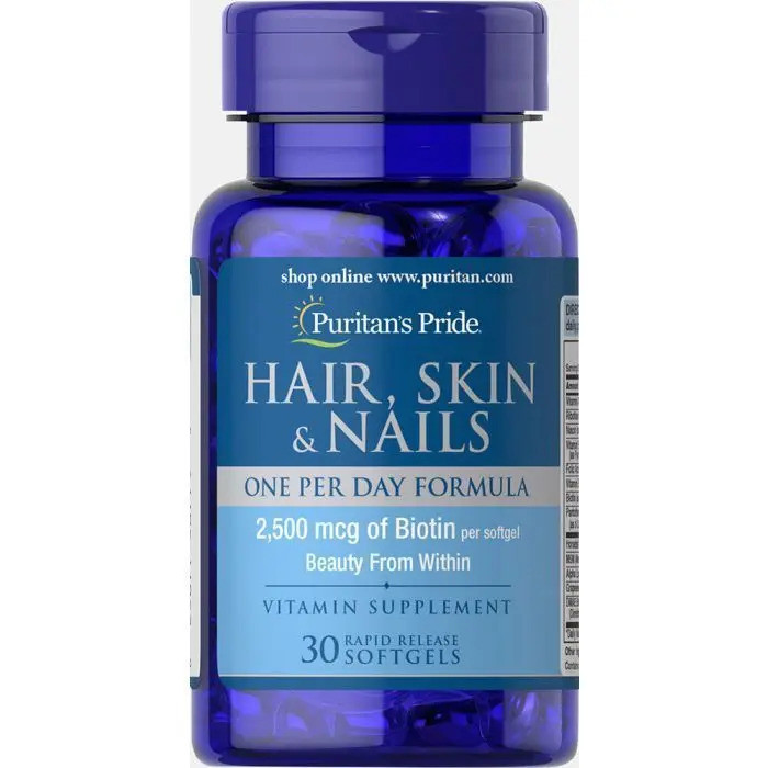 Формула для волосся, шкіри та нігтів Puritan's Pride Hair, Skin &amp; Nails One Per Day Formula, 30 гелевих капсул Луцьк - фото 1