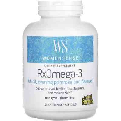 Жирні кислоти Natural Factors Омега-3 для жінок, WomenSense, RxOmega-3, 120 гелевих капсул (NFS-04913) Вінниця