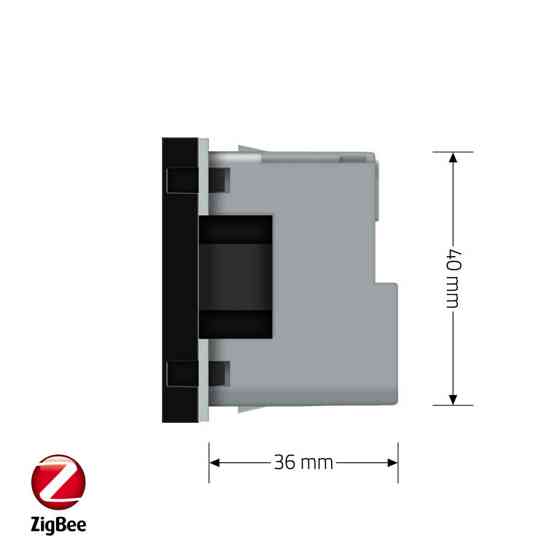 Розумна розетка LIVOLO ZigBee, з заземленням, чорна, 16А 230В, керування через Alexa / Google Home / Home Assistant, модуль (VL-FCTC16AZ-2BP) Коломыя