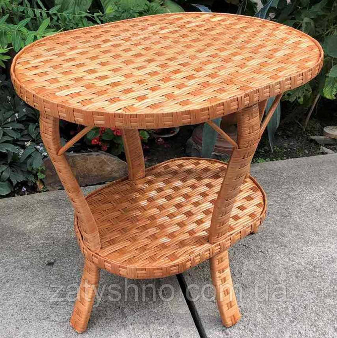 Овальний плетений стіл із лози Київ - фото 5