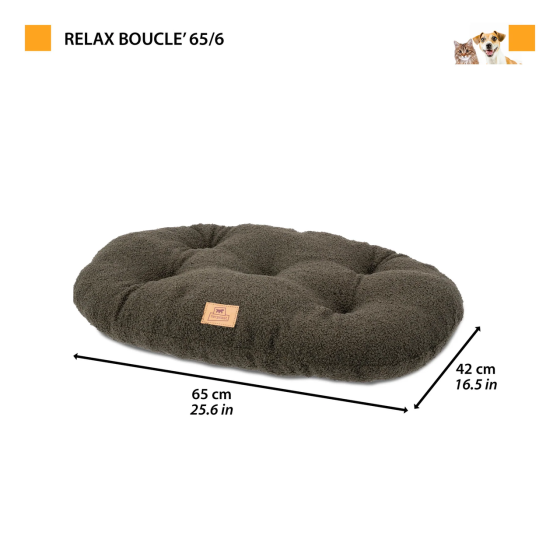 Лежак — подушка для котів і собак Ferplast Relax Boucli (Ферпласт Релакс) 65 x 42 см — 65/6, Темно-зелений Запоріжжя