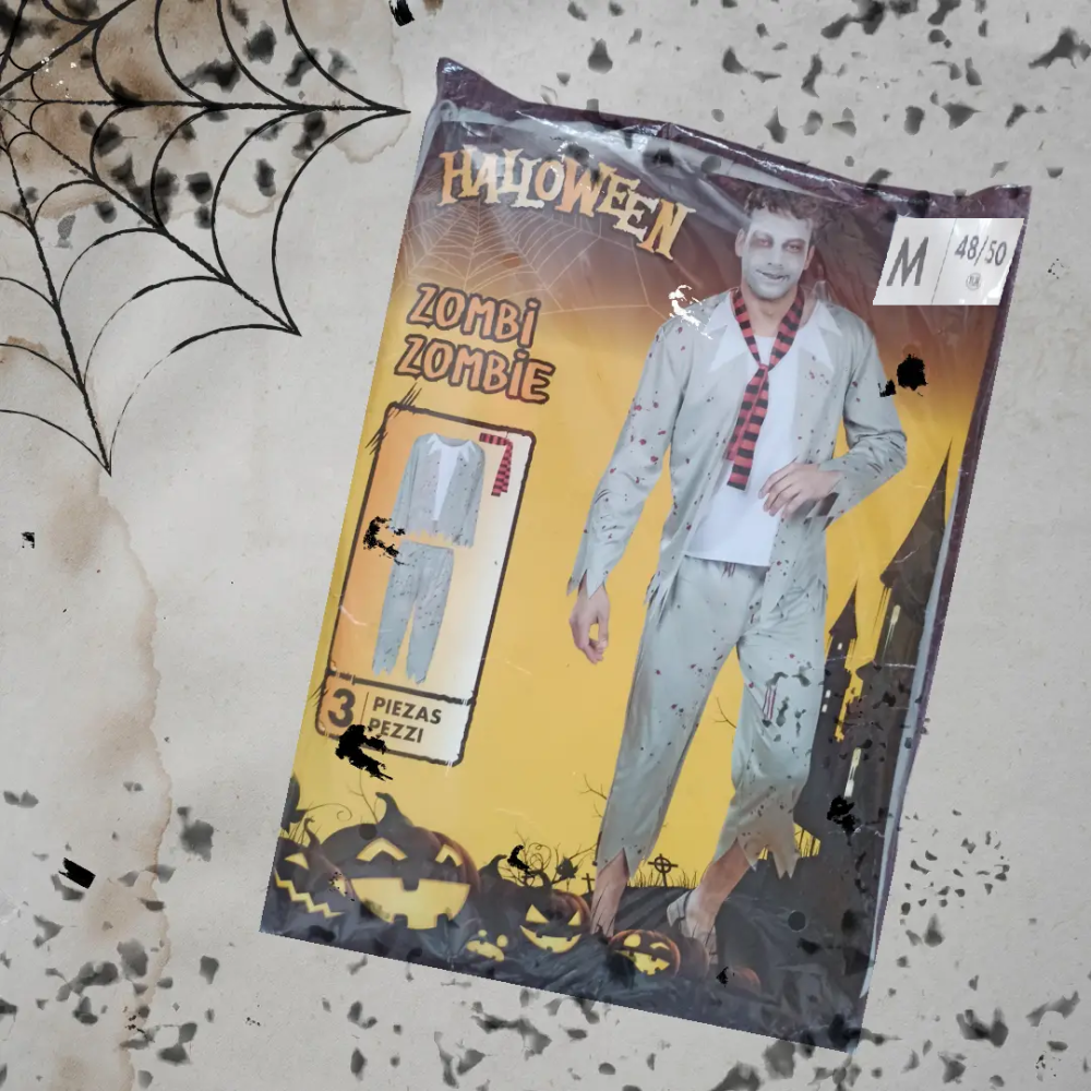 Костюм Зомбі для вечірки на Хелловін футболка з довгим рукавом, штани, шарф розмір M 48-50 сірий Київ - фото 4