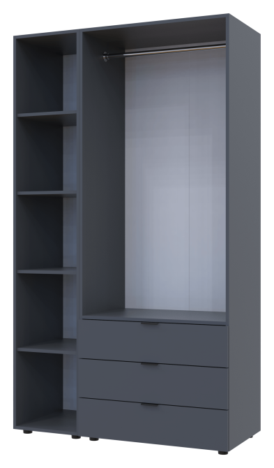 Комплект шкафов для одежды Doros Гелар (2 шт.) 115,7х49,5х203,4 см Графит (DRS-011145) Днепр - изображение 2