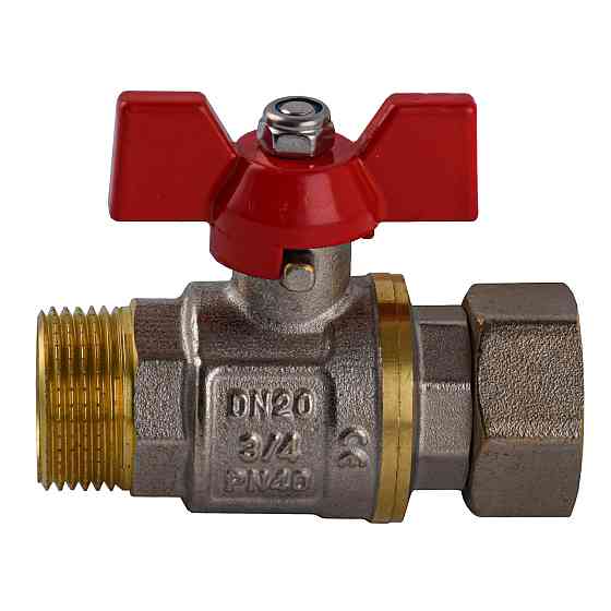 Кран кульовий прямий з накидною гайкою SOLOMON 3/4″ ЗВ PN40 (V5003-S) (000031954) Київ