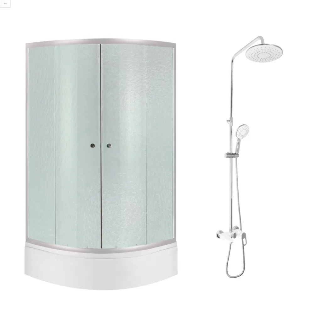 Комплект для душової Latwa: Душова кабіна LLSC9090SATMIDFR2SET+Душова система на 3 споживачі LDLAT1030WHI45427 Київ - фото 1