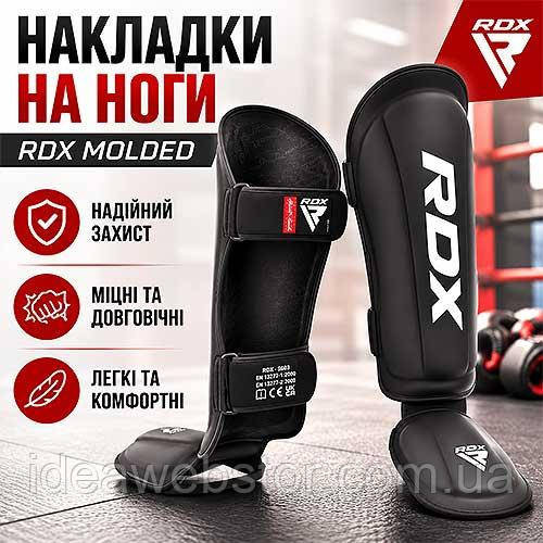 Захист гомілки та стопи RDX Molded S для єдиноборств чорний розмір М для занять ММА бойовим самбо кікбоксингом Накладки на ноги Київ - фото 12