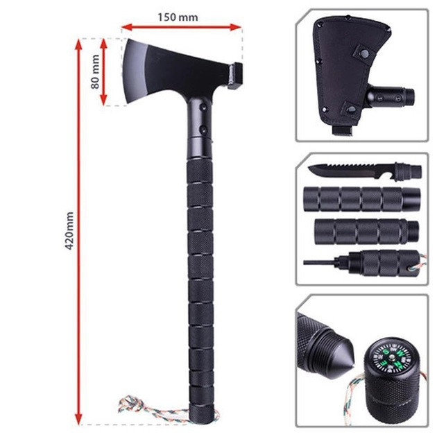 Сокира тактична, набір для виживання 9в1 VT36 туристичний WD-85 Львів - фото 2