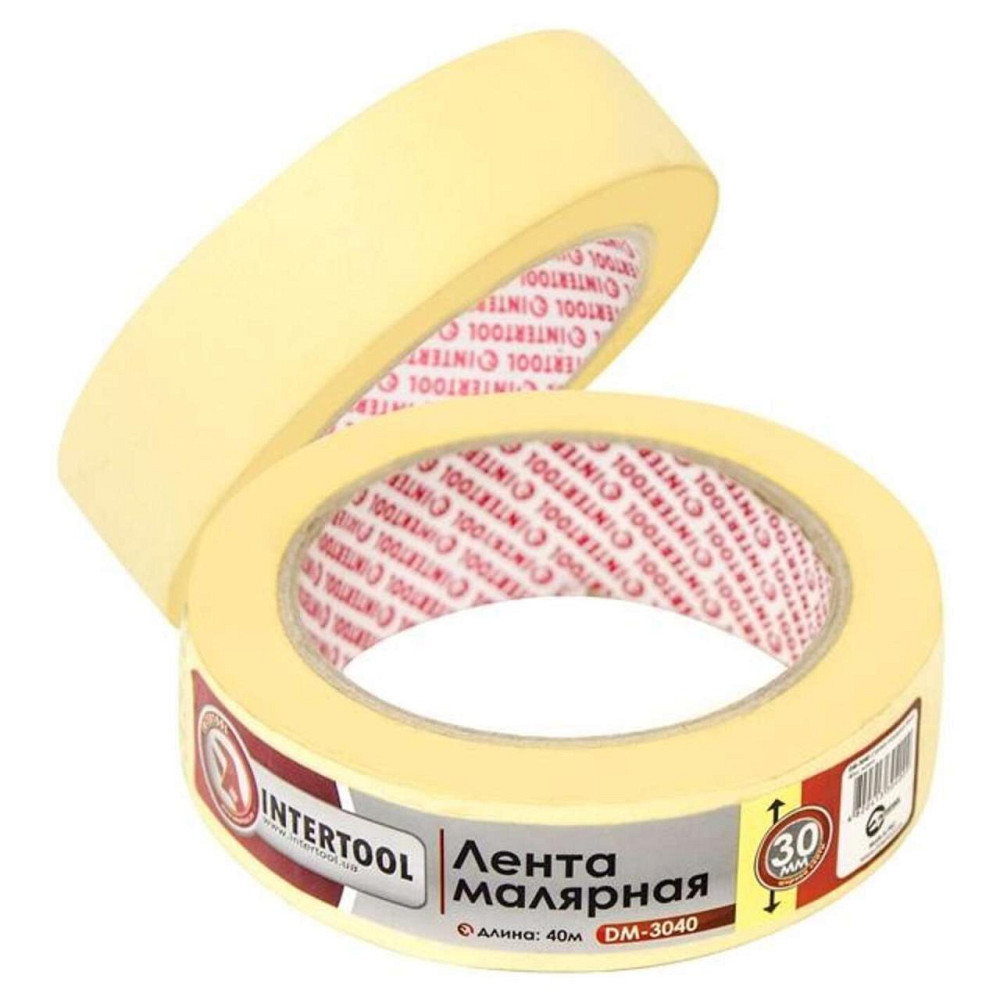 Лента малярная 30 мм, 40 м, желтая Мукачево - изображение 1