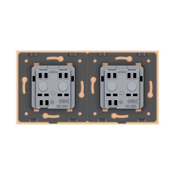 LIVOLO Розетка двомісна універсальна Livolo золотий скло (VL-C7FCT22-4AP) Киев