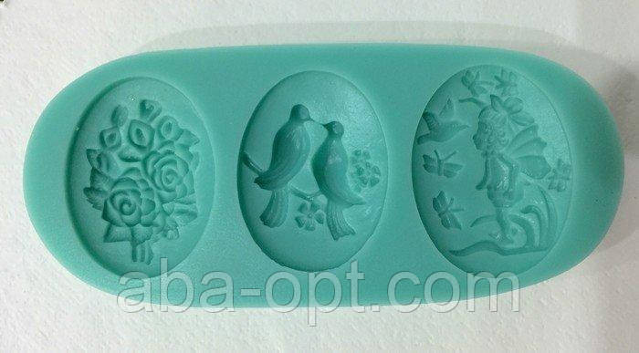 Молд силіконовий "Пташки, метелики, троянди" 11 х 5 х 1 см (шт) Одеса - фото 1