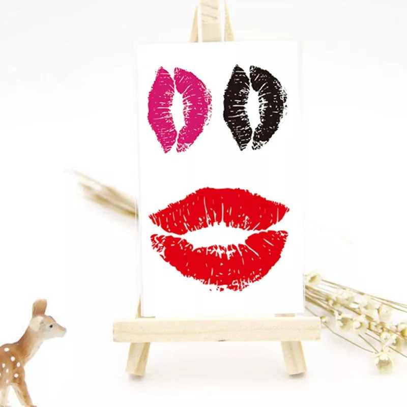 Татуювання наклейки Губи 10 на 6 см різнобарвний Київ - фото 3