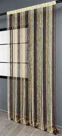 Шторы-нити спираль с люрексом Бежевый с коричневым 300х300см 1 шт (61-074) Киев