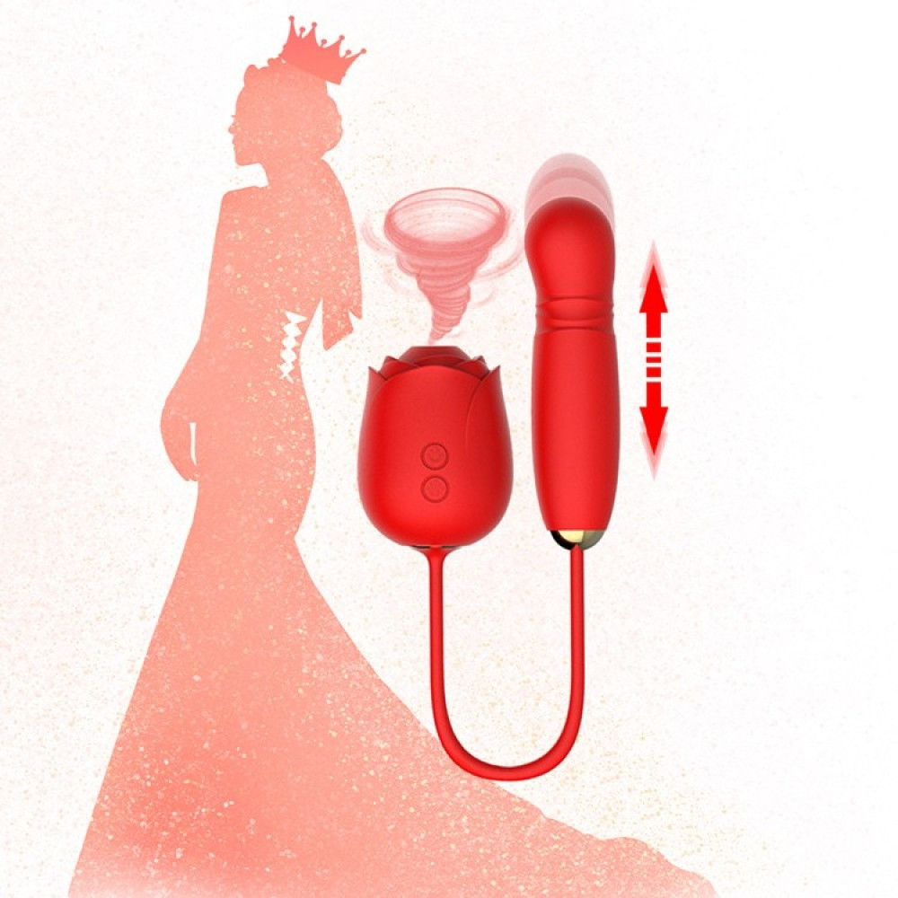 Вакуумный стимулятор в виде розы Every Night Toys с пульсацией, красный Sex Aura Киев - изображение 10