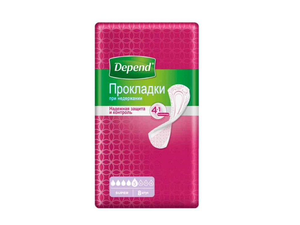 Урологічні прокладки Супер Plus Pad 8 шт.ТМ Depend Solmir Київ - фото 1
