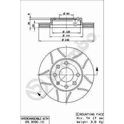 Гальмівний диск Brembo 09.3090.75 Вінниця