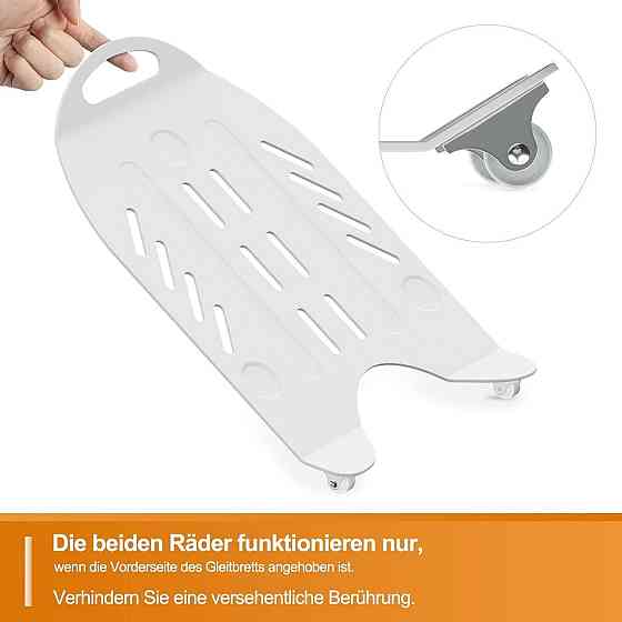 Скользящая доска для Thermomix TM6 TM5 белая металлическая 2мм 41x27 см с роликами и нескользящими ножками, Киев