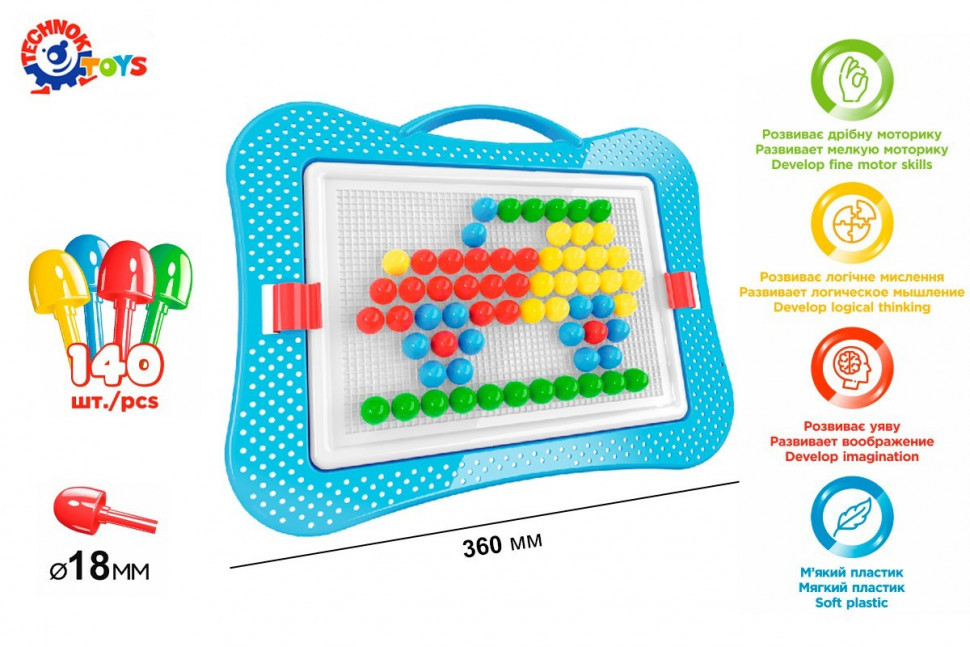 Дитяча розвиваюча мозаїка 3381TXK, 140 фішок Вінниця - фото 2