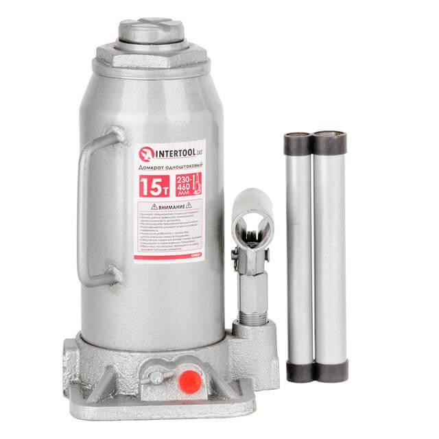 Домкрат "стовпчик" одноштоковий 15т, 230-460 мм INTERTOOL GT0027 Київ - фото 1