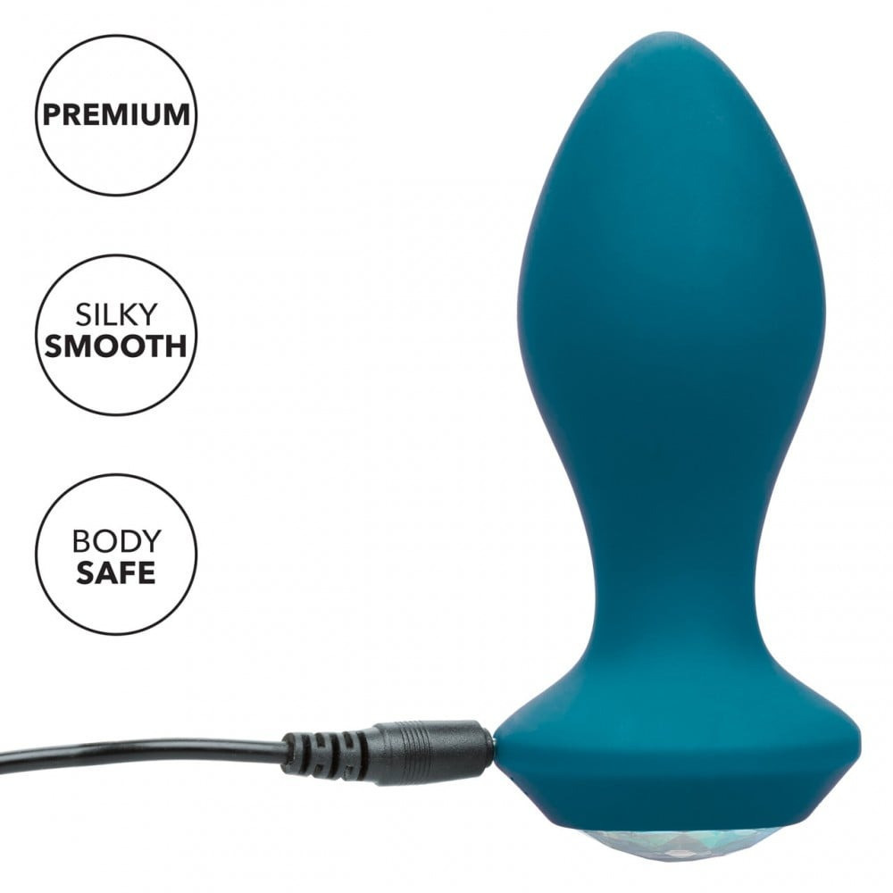 Анальная пробка с вибрацией Vibrating Crystal Probe Голубая California Exotic Sex Aura Киев - изображение 5