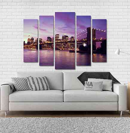 Модульная картина Ночной город Art-37_5 Киев