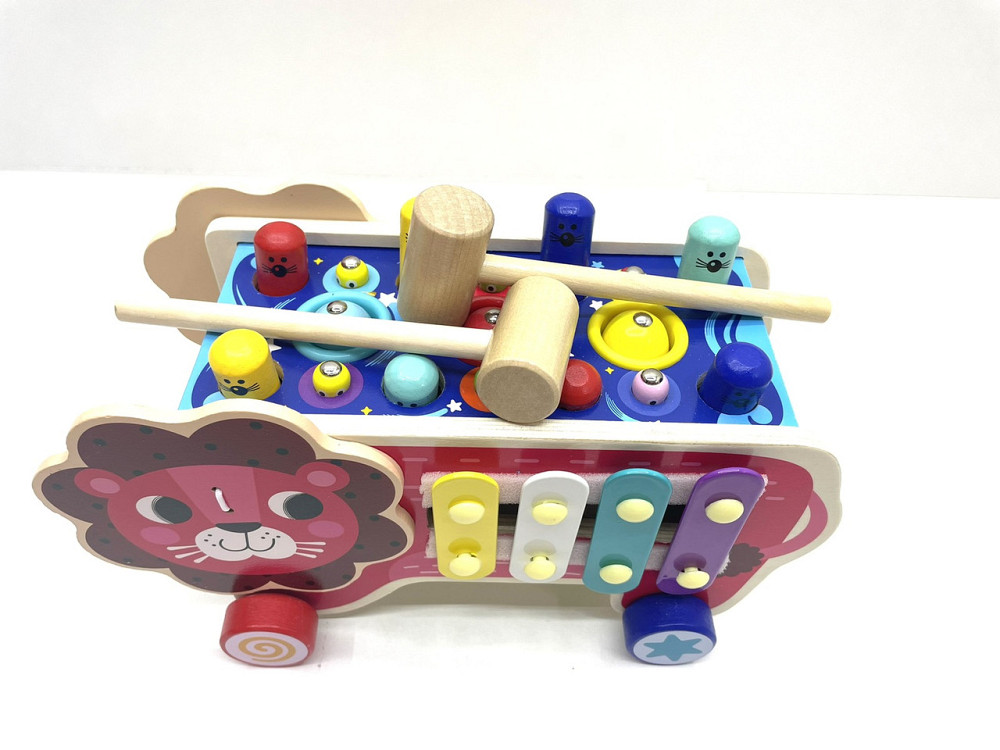 Ігровий центр 4FUN Game Club Wood ксилофон магнітна рибалка стукачка шестерні Лев Червоний (55202) Чернігів - фото 6