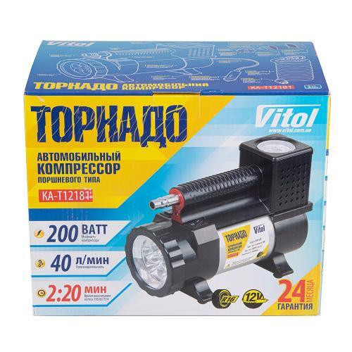 Компрессор Торнадо KA-T12181 150psi 15А 40л с фонарем, прикуривателем и переходником, шланг 3м Харьков - изображение 9