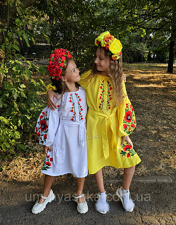 Плаття вишиванка біло-червоне з маками для дівчинки Кривий Ріг - фото 6