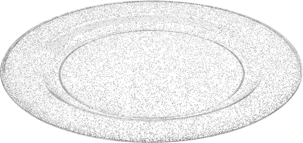Набір тарілок пластикові 12 штук круглі,обідні 26 см і десертні 19 см, прозорі з блискітками Кам'янець-Подільський - фото 7