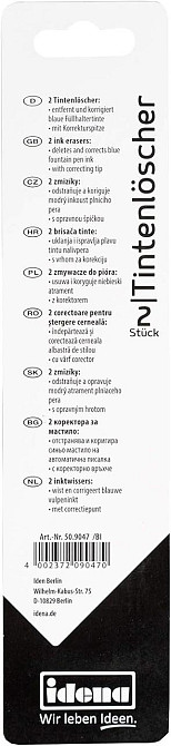 Коректор-ручка двосторонній для чорнил Idena 509047-2 набір 2 шт синій наконечник Київ - фото 3