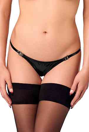 Трусики Noir Handmade P014 Dominae PVC panty with silver clasp 3XL Sex Aura Київ