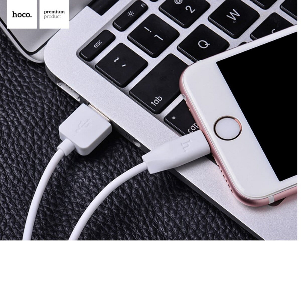Кабель HOCO X1 USB to iP 2.4A, 1m, PVC, PVC connectors, White Киев - изображение 2
