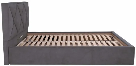 Кровать Двуспальная Leeds Comfort 160 х 190 см Мисти Dark Grey С подъемным механизмом и нишей для белья Темно-серый Киев