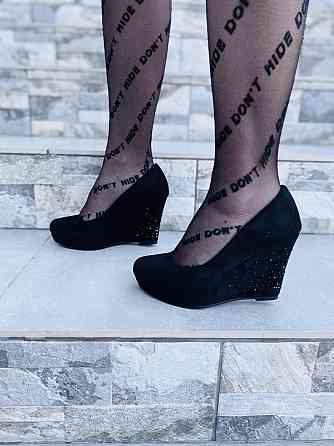 Туфлі жіночі LENA MELIANI чорні еко-замша танкетка 9см (M619-D2302) 35р.36р.37р. Коломыя