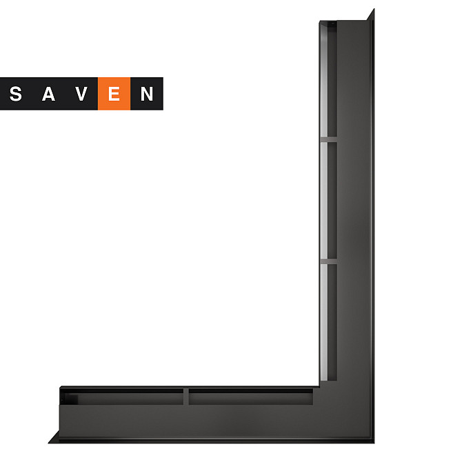 Вентиляційна решітка для каміна кутова права SAVEN Loft Angle 60х800х600 графітова Львів - фото 3