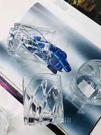 Набір склянок для віскі OLens "Хвиля" ОБЕРТАЮТСЯ  280 мл 6 шт. прозоре скло для дому та ресторанів 102-476 Київ