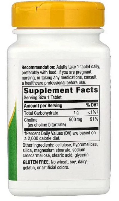 Холин Nature's Way Choline 500 mg 100 табл Киев - изображение 4