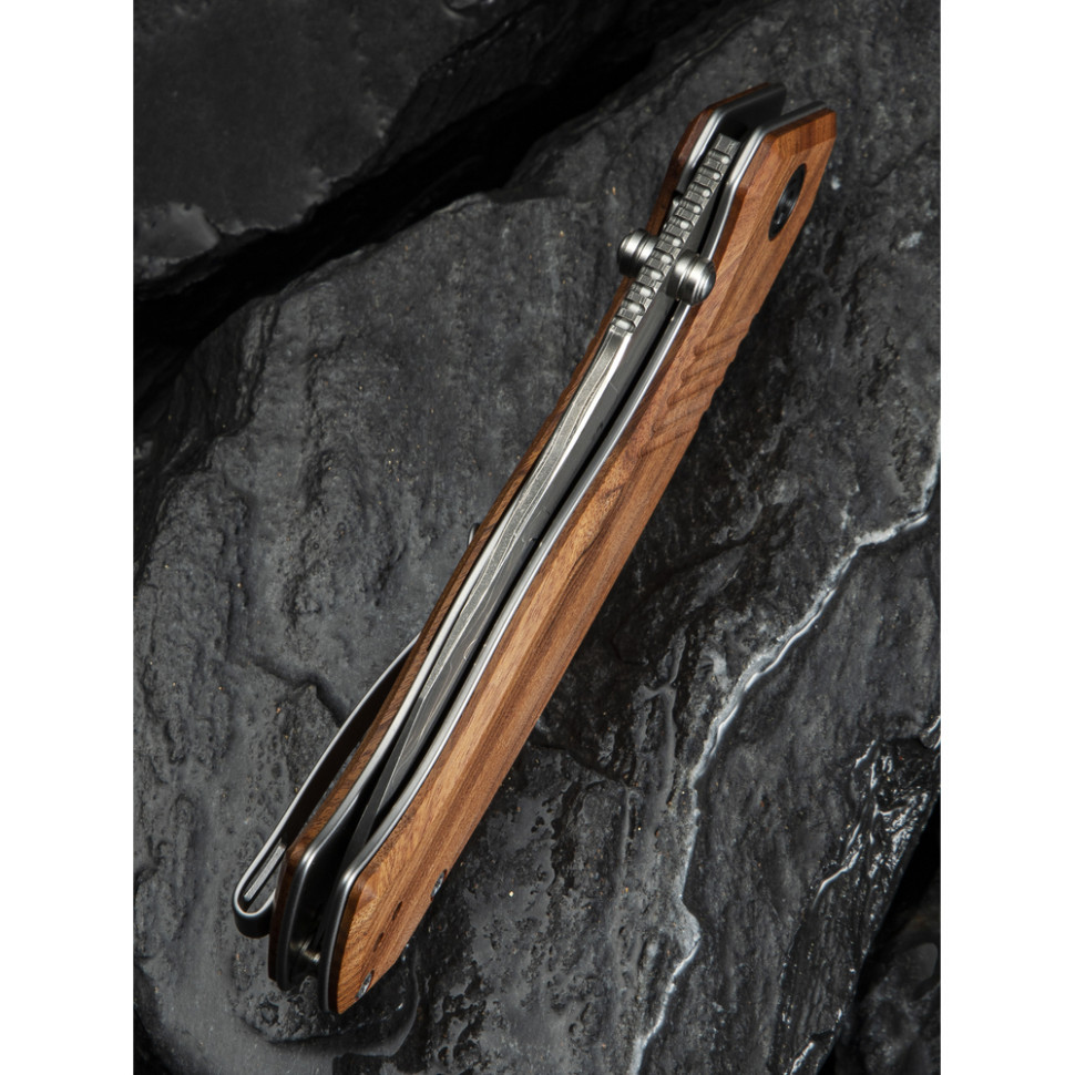 Ніж складаний туристичний Civivi Placoid, (9.3 см) Damascus / Guibourtia Wood Київ - фото 15