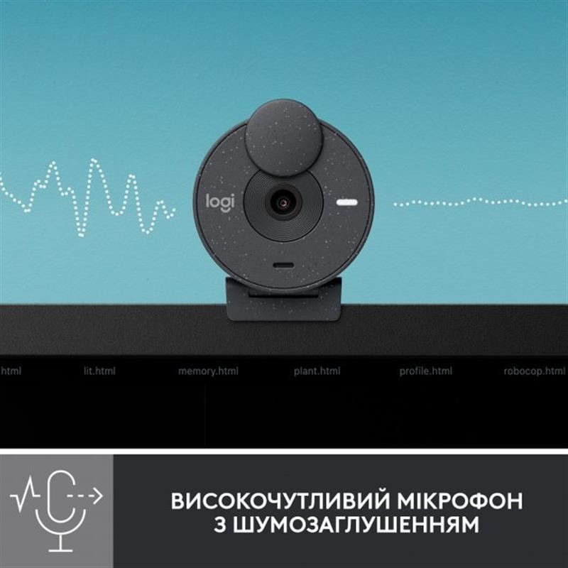 Веб-камера Logitech Brio 300 Graphite (960-001436) Чорний Харків - фото 3