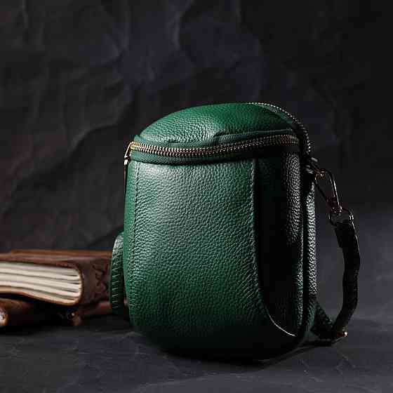 Интересная сумка для женщин из мягкой натуральной кожи Зеленая (Vintage) Киев