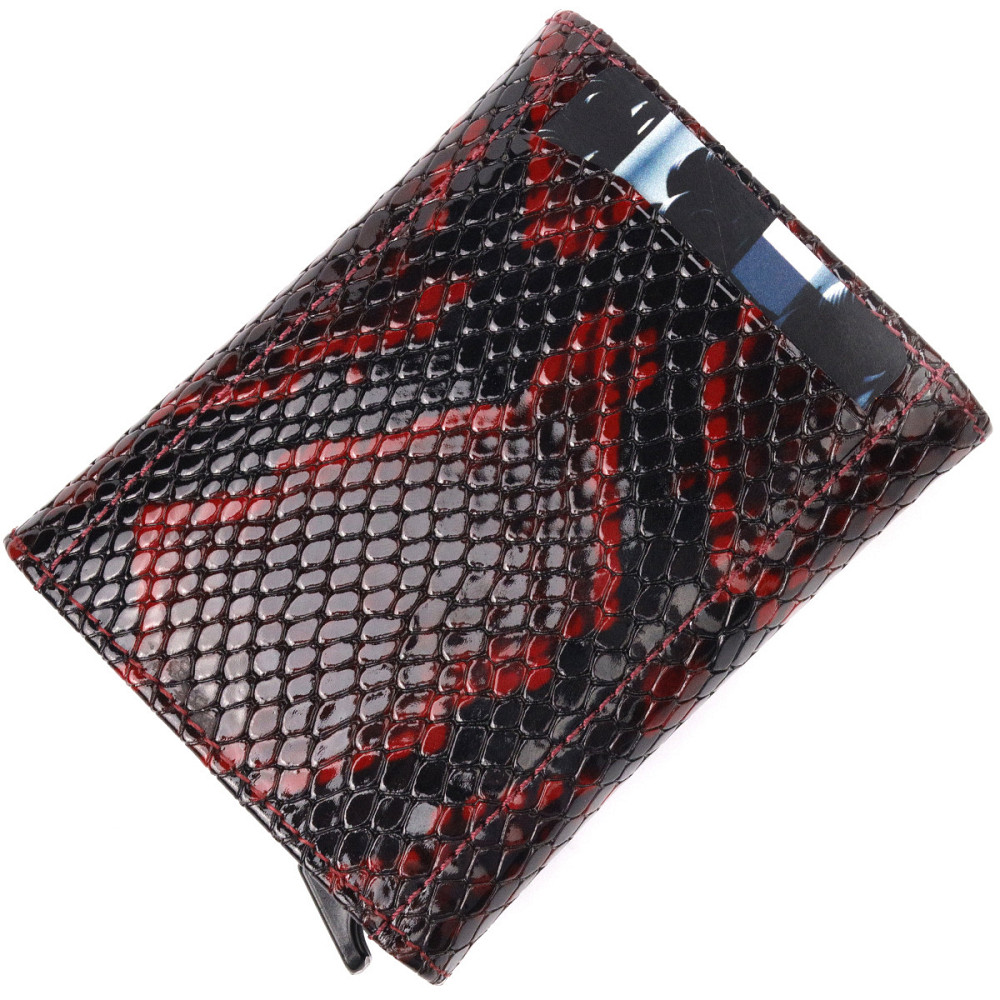 Візитниця з натуральної фактурної шкіри під змію KARYA 20984 Різнокольоровий Київ - фото 9
