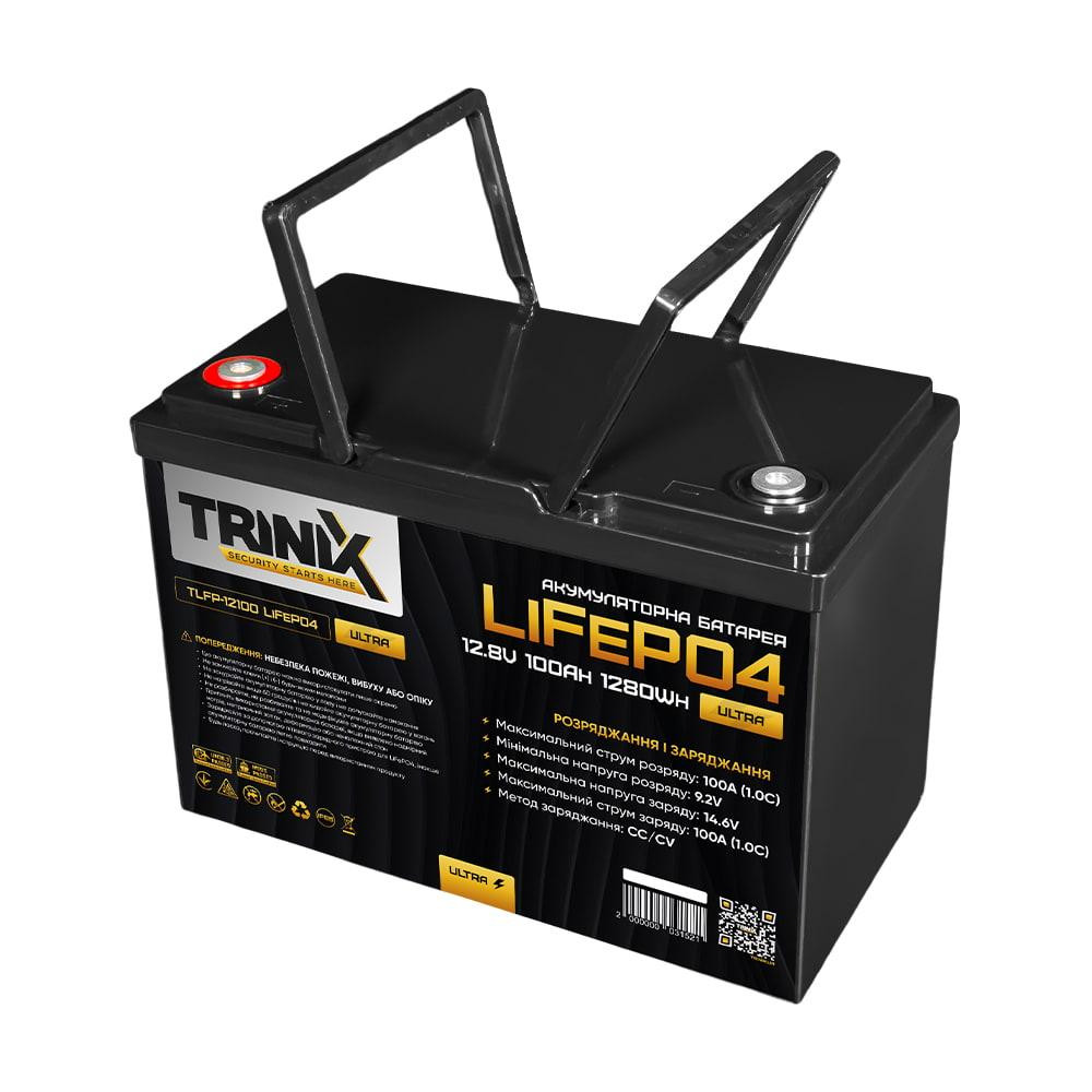 Акумуляторна батарея літій-залізо-фосфатна 12.8В 100А*год Trinix TLFP-12100 Ultra LiFePO4 з Bluetooth (Black) (44-00085) Київ - фото 2