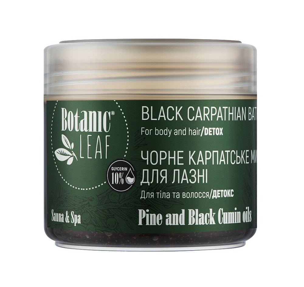 Мило чорне карпатське для лазні Botanic Leaf 300 мл Київ - фото 1