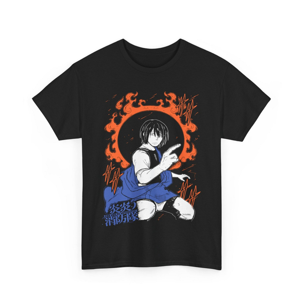 Футболка з аніме принтом Енен Но Схоубоутаі Фіре оверсайз (S/M/L) Чорний AnimeJ0236 Дніпро - фото 4
