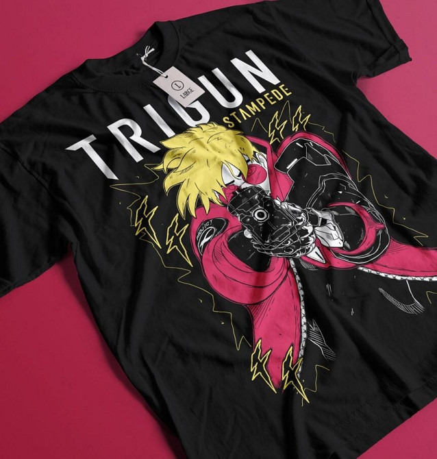 Футболка з аніме принтом Трігун Васх Стампеде Моон оверсайз (S/M/L) Чорний AnimeJ1125 Дніпро - фото 1